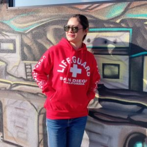 Life Guard Hoodie Red Color - Great Souvenirs Of San Diego