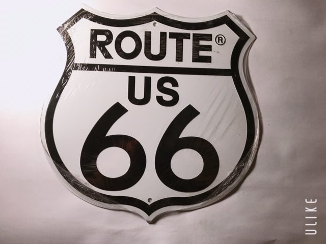 USA Mother Road Route 66 Auto Nummernschild License Plate Deko Blechschild weiß 