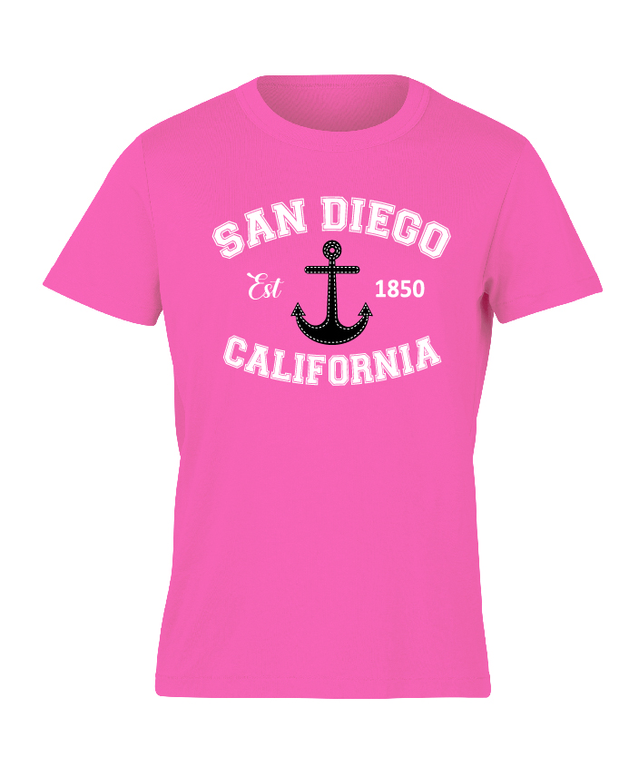YT 7010 SD,CA EST.1850 Anker Emb Pink Youth T- Shirt - Great Souvenirs ...
