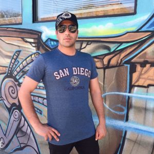 San Diego Circle Applique Embroidery Heather Navy T-shirt