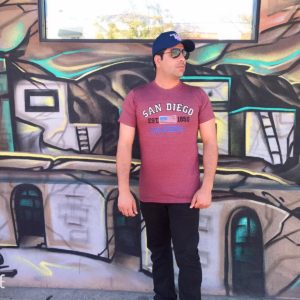 San Diego EST 1850 USA Flag California Heather Burgundy Embroidery T-shirt