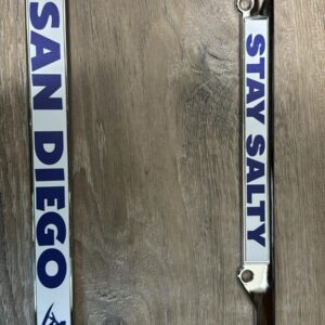 LICENCE FRAME 003 STAY SALTY SAN DIEGO/SURFER LICENCE FRAME SILVER