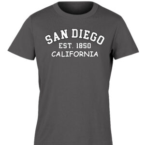 AET 1210 SD,CA  EST. 1850  Embroidery Heather Charcoal Adult T- Shirt