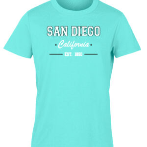 AT 9009 SD,CA  EST.1850 Turquoise Adult T- Shirt