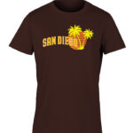 AT 9021 SD,CA Sun Palm Tree Brown Adult T- Shirt