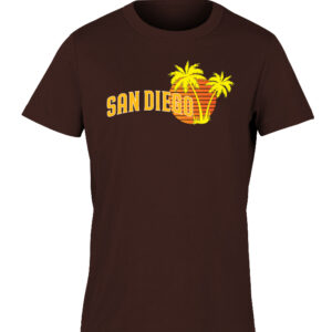 AT 9021 SD,CA Sun Palm Tree Brown Adult T- Shirt