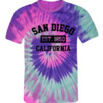 AT 9023 SD,CA EST.1850 Purple/Blue Tie-Dye Adult T-Shirt