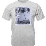 AT 9018 SD,CA Woody Car / Palm Tree Grey Adult T-Shirt