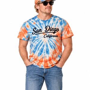 STYLE AT 9025 ORANGE BLUE TIE DYE