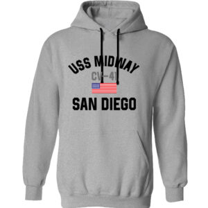 AH 5002 SD,CA CV-41 Midway Grey Adult Hoodie