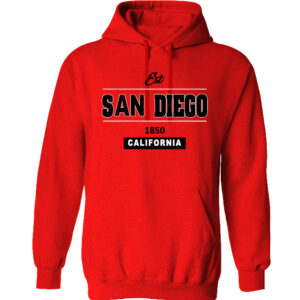 AH 5008 SD,CA EST. 1850 Red Adult Hoodie