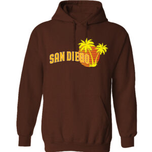 AH 5007 SD,CA Palm Tree, Sun Brown Adult Hoodie