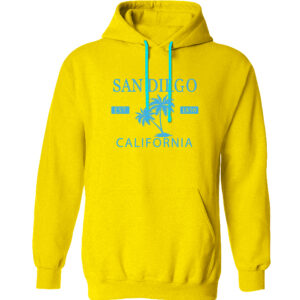 AH 5012 SD,CA Palm Tree Yellow Adult Hoodie