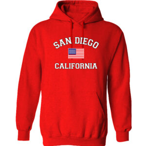 AH 5003 SD,CA Adult  SD USA Flag Red Hoodie