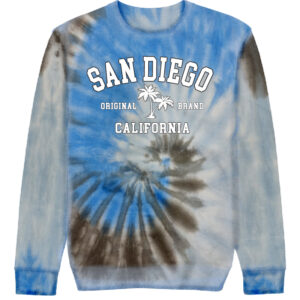 AS 2004 SD,CA Palm Tree Adult Tie-Dye Sweatshirt Screen Printing