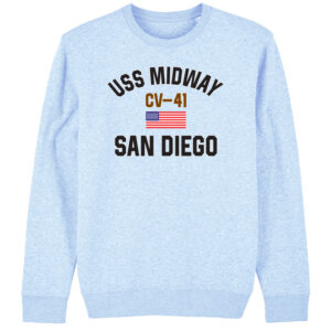 AS 2005 USS MIDWAY CV-41 Emb Light Blue Adult Sweatshirt