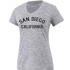 LVNT 1103 SD,CA D-1 Ladies Grey V-Neck Adult T-Shirt