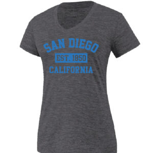 LVNT 1105 SD,CA D-1 Ladies Charcoal V-Neck Adult T-Shirt