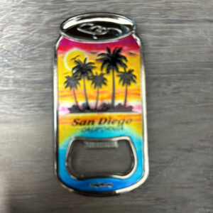 BOM  86254 PALM TREES  METAL CAN OPENER MAGNET