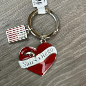 KC-082 USA FLAG/SD HEART/DOLPHIN   METAL KEYCHAIN