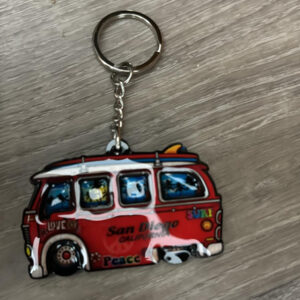 KC-84699 SAN DIEGO SURF BUSS 2 LAYER  MDF KEYCHAIN Red