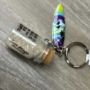 KC-88511 SAN DIEGO SANT BOTTLE/ SURF BOARD   KEYCHAIN