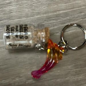 KC-88500 SAN DIEGO SANT BOTTLE/ DOLPHIN  KEYCHAIN