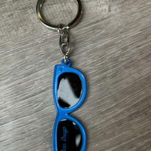 KC-04703003 SD NEON BLUE SUNGLASSES METAL KEYCHAIN