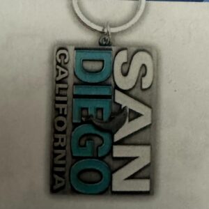 KC-04703930 SAN DIEGO  TEAL CA METAL KEYCHAIN