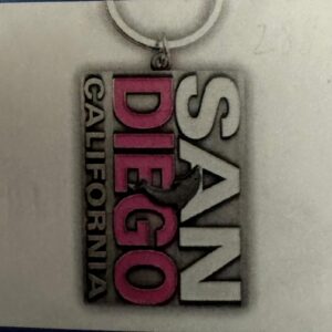 KC-047A3930 SAN DIEGO  PINK CA METAL  KEYCHAIN