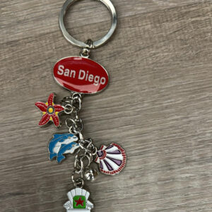 KC-QMK-059 SAN DIEGO 4 CHARMS  METAL KEYCHAIN