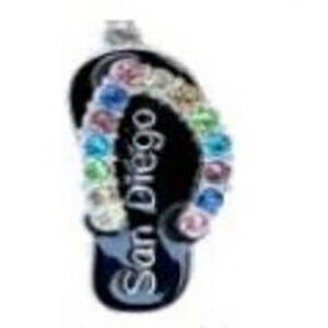 KC-QMK-002 SAN DIEGO BLING  METAL KEYCHAIN Black