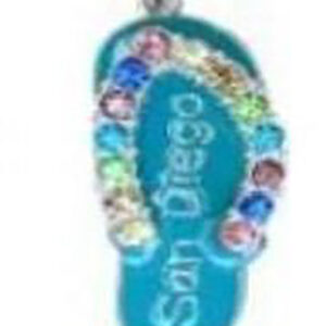 KC-QMK-002 SAN DIEGO BLING  METAL KEYCHAIN Blue