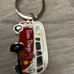 KC-QMK-097SD SAN DIEGO WOODY CAR  METAL KEYCHAIN Red