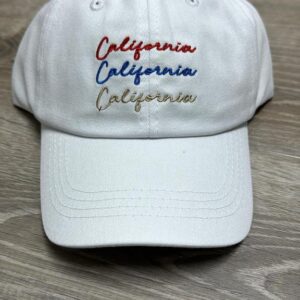 CAP 1316 Cursive Letter CA Cap White
