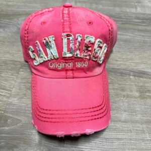 CAP 1304 Embroidered Flower Letter  Cap SD Pink