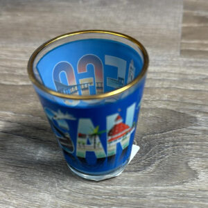 SHOT G-9265 SAN DIEGO TEXT WITH ICON SHOTGLASS