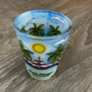 SHOT G-19960 SAN DIEGO  BLUE PALMS IN&OUT SHOTGLASS