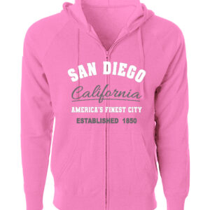 YH 6005 SD,CA EST,1850 Youth Pink Zipper Hoodie