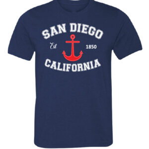YT 7009 SD,CA EST.1850 Anker Emb Navy Youth T- Shirt