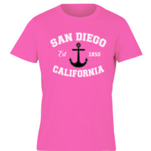 YT 7010 SD,CA EST.1850 Anker Emb Pink Youth T- Shirt