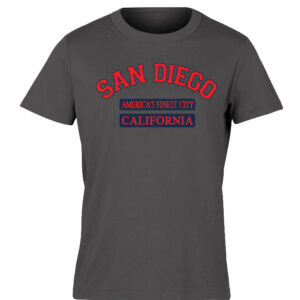 AET 1203 SD,CA Circle Emb Heather Charcoal Adult T- Shirt