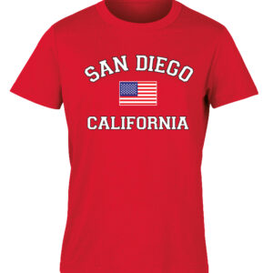 YT 7002 SD,CA FLAG Red Youth T Shirt