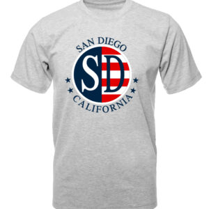 YT 7008 SD,CA Round Flag Emb Grey Youth T-Shirt