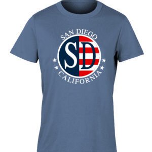 YT 7007 SD,CA Round Flag Emb Navy Blue Youth T-Shirt