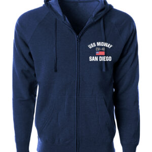 AZ 1001 USS MIDWAY CV-41 Navy Adult Zipper Hoodie
