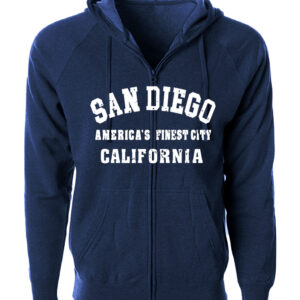 AZ 1003 SD,CA Adult America's Finest City  Navy Zipper Hoodie