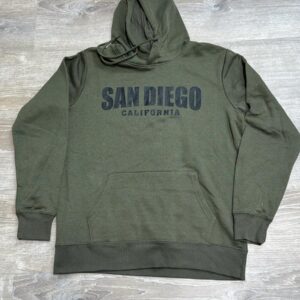 TS 001 SD,CA Army Olive Hoodies Screen Printing