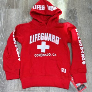 CRO 002 Coronado Youth Red Lifeguard Hoodie