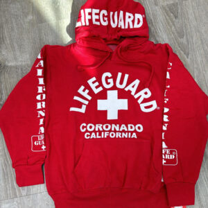 CRO 001 Coronado Adult Red Lifeguard Hoodie